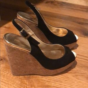 Jimmy chop peep toe wedge